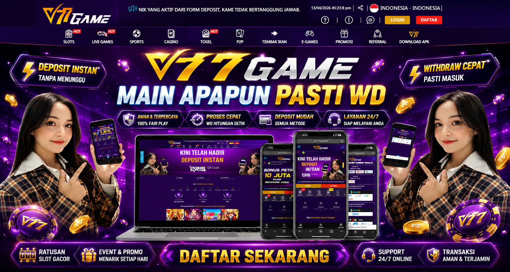 Thumbnail 1 of 3, Poster, V77 : Login Dan Link Alternatif Bikin Semua Member Senang Setiap Saat designed and sold by V77.