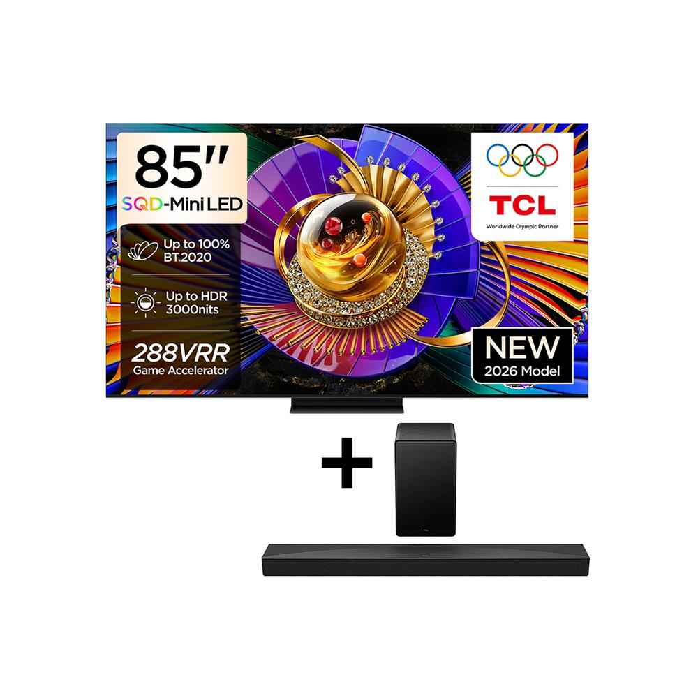 TCL 85-inch C7L SQD-Mini LED Google TV 144Hz + Free Sound Bar