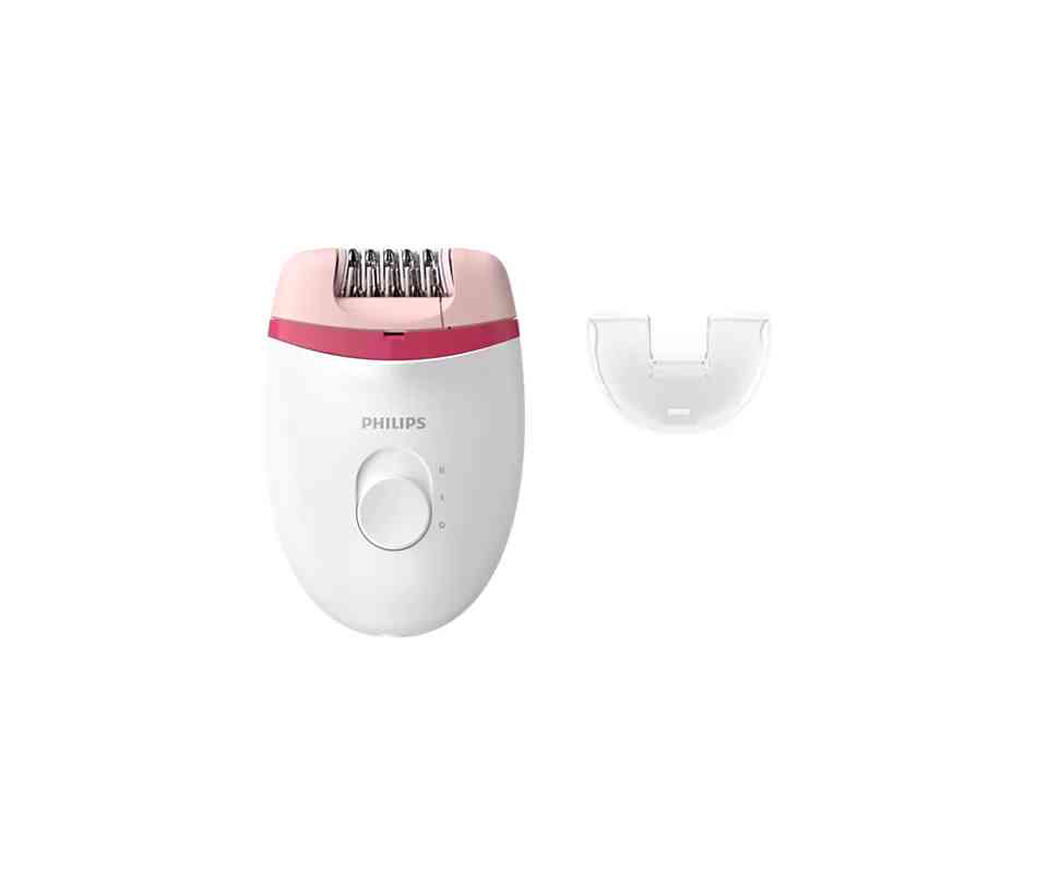 Philips Satinelle Essential Corded Compact Epilator - White/Pink