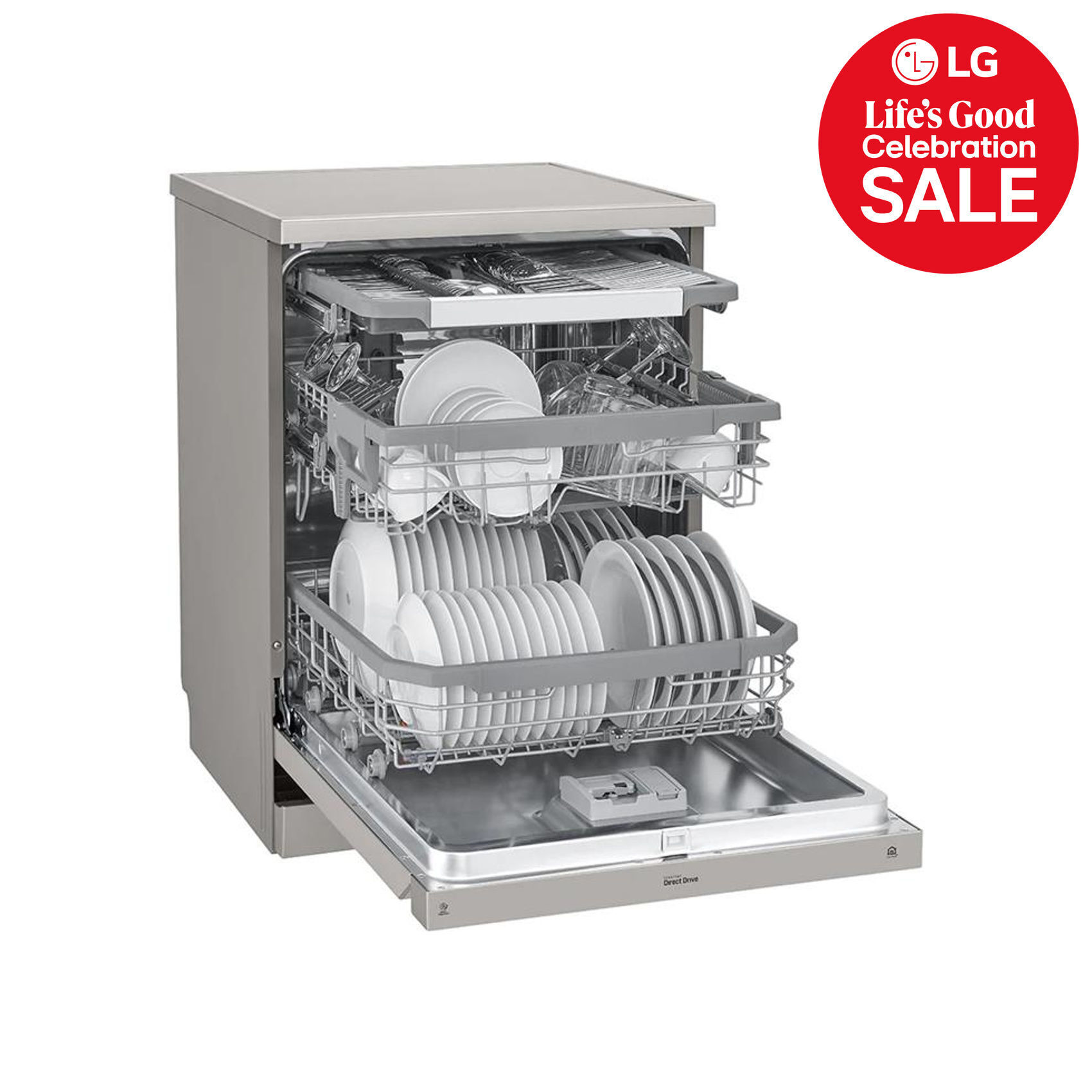 LG 14 Place QuadWash™ Steam Dishwasher - Platinum Silver (Photo: 3)