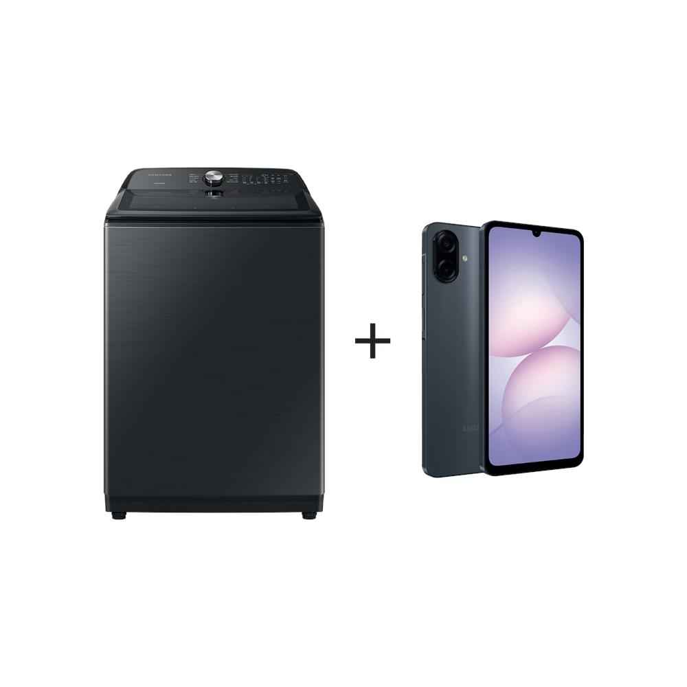 Samsung 27kg Top Loader Washing Machine with BubbleStorm™ - Black + Free Gift
