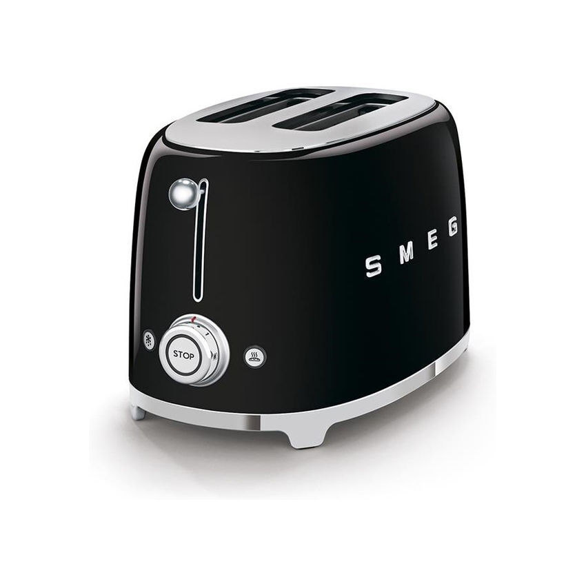 Smeg 50's Style Retro 2 Slice Toaster - Glossy Black (Photo: 5)