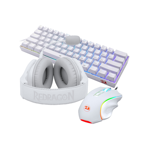 Redragon 3in1 Ms|hs|kb Wired Combo - White (Photo: 2)