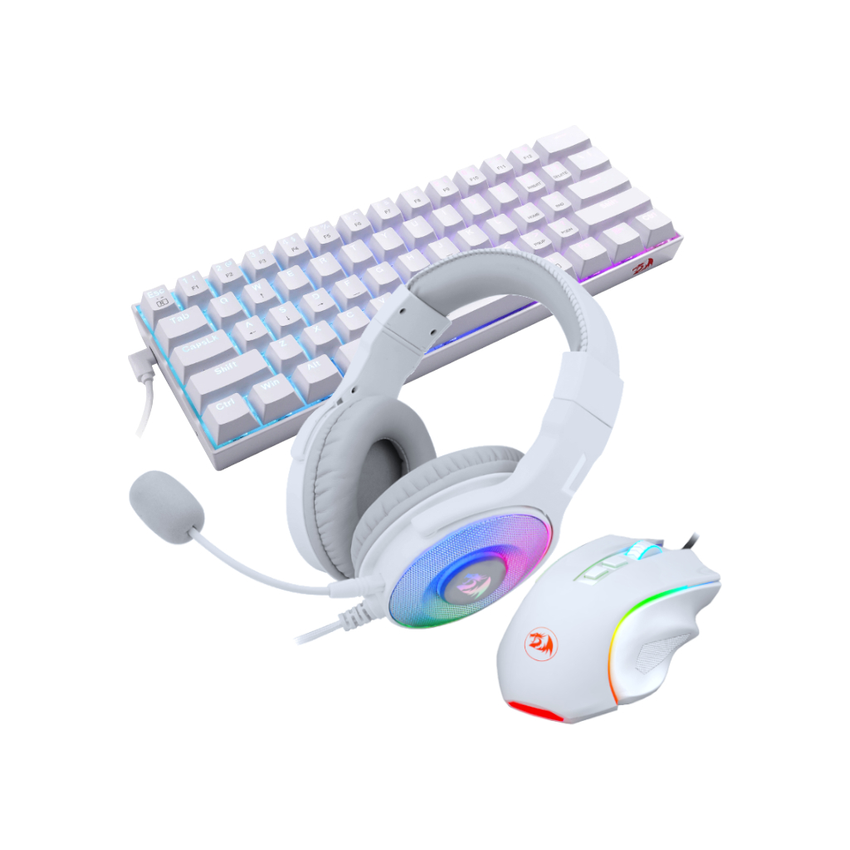 Redragon 3in1 Ms|hs|kb Wired Combo - White (Photo: 3)