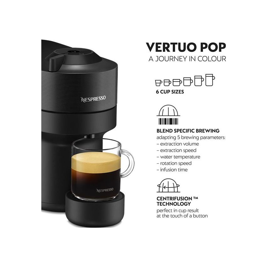 Nespresso Vertuo Pop Coffee Machine Liquorice - Black (Photo: 4)