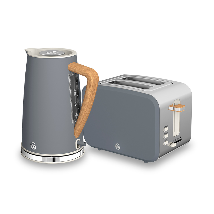 swan nordic kettle and toaster grey