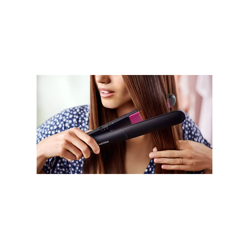 Philips StraightCare Essential ThermoProtect Straightener - Black/Pink (Photo: 3)