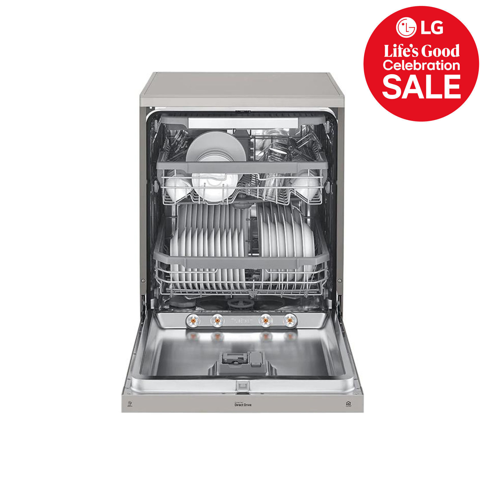 LG 14 Place QuadWash™ Steam Dishwasher - Platinum Silver (Photo: 2)