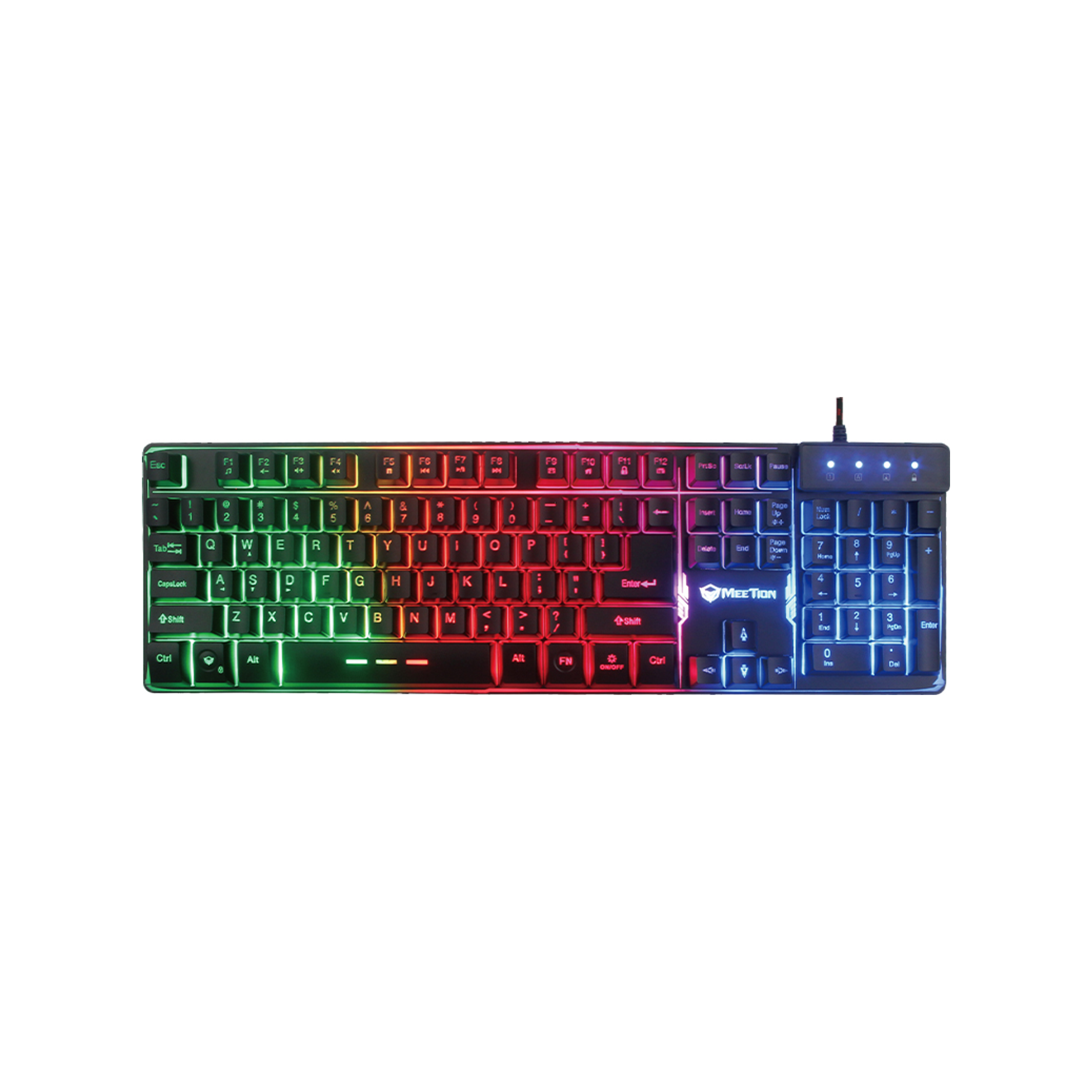 Meetion Colourful Rainbow Backlit Gaming Keyboard