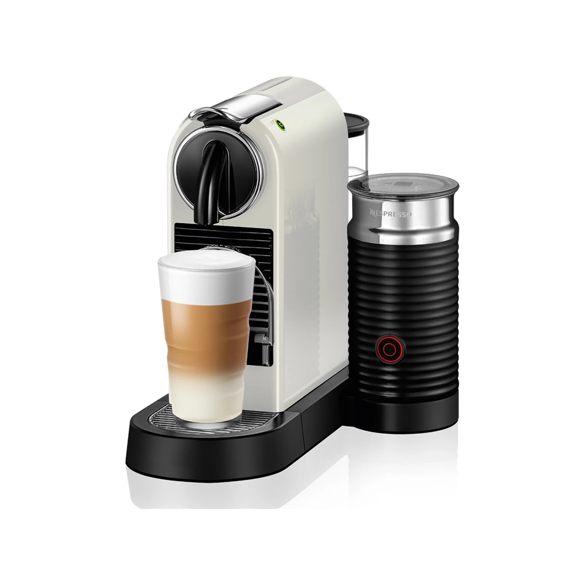 Nespresso Essenza Mini Intense Coffee Machine by KRUPS with Aeroccino Milk  Frother, White/Black