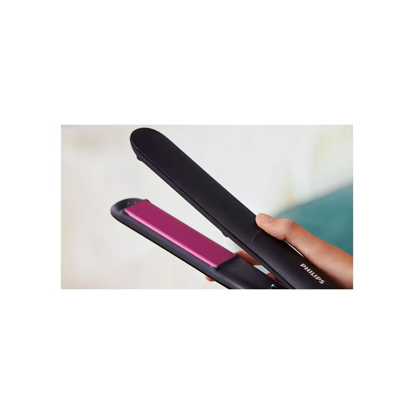 Philips StraightCare Essential ThermoProtect Straightener - Black/Pink (Photo: 4)