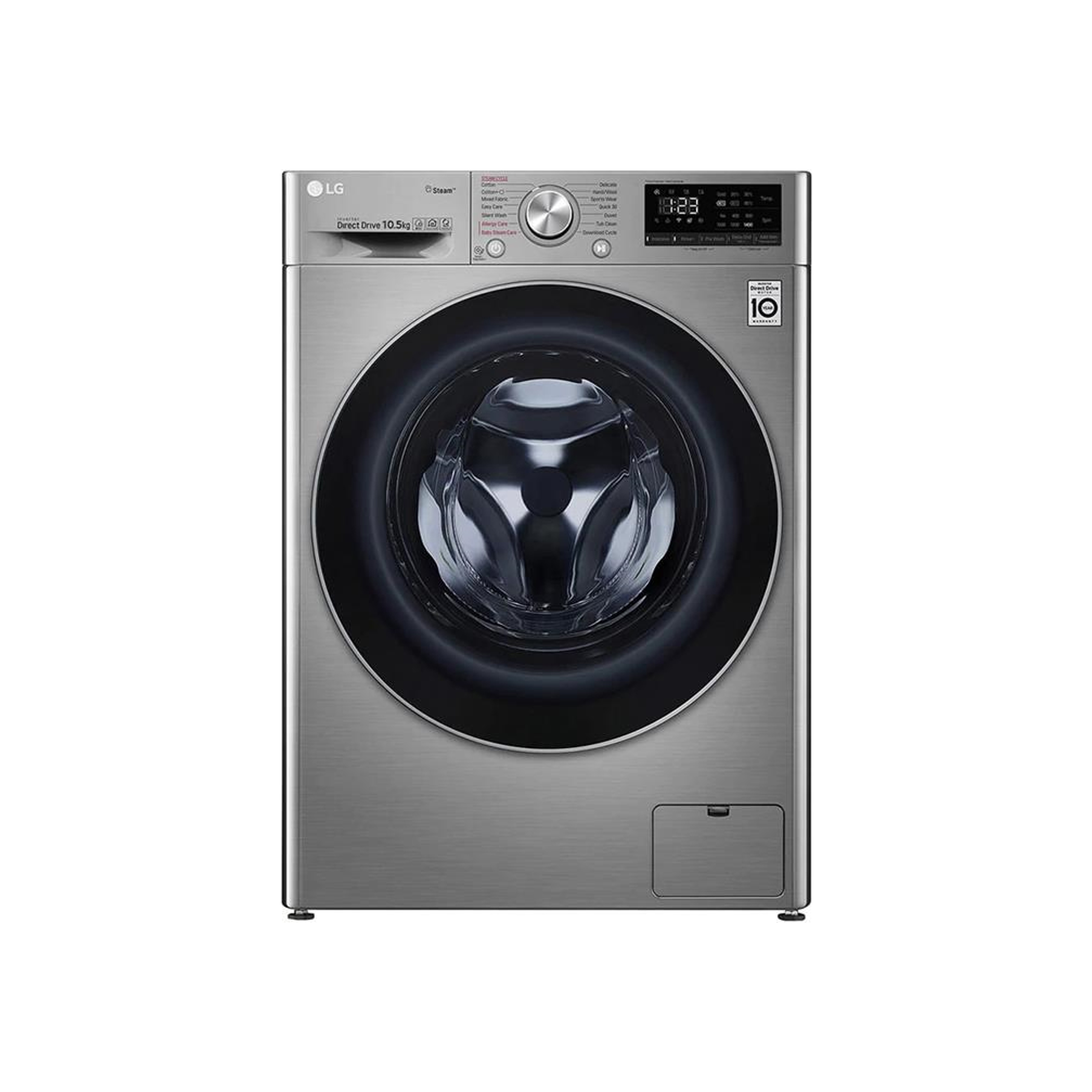 LG 10.5kg AI DD Front Loader Washing Machine - Silver Vivace