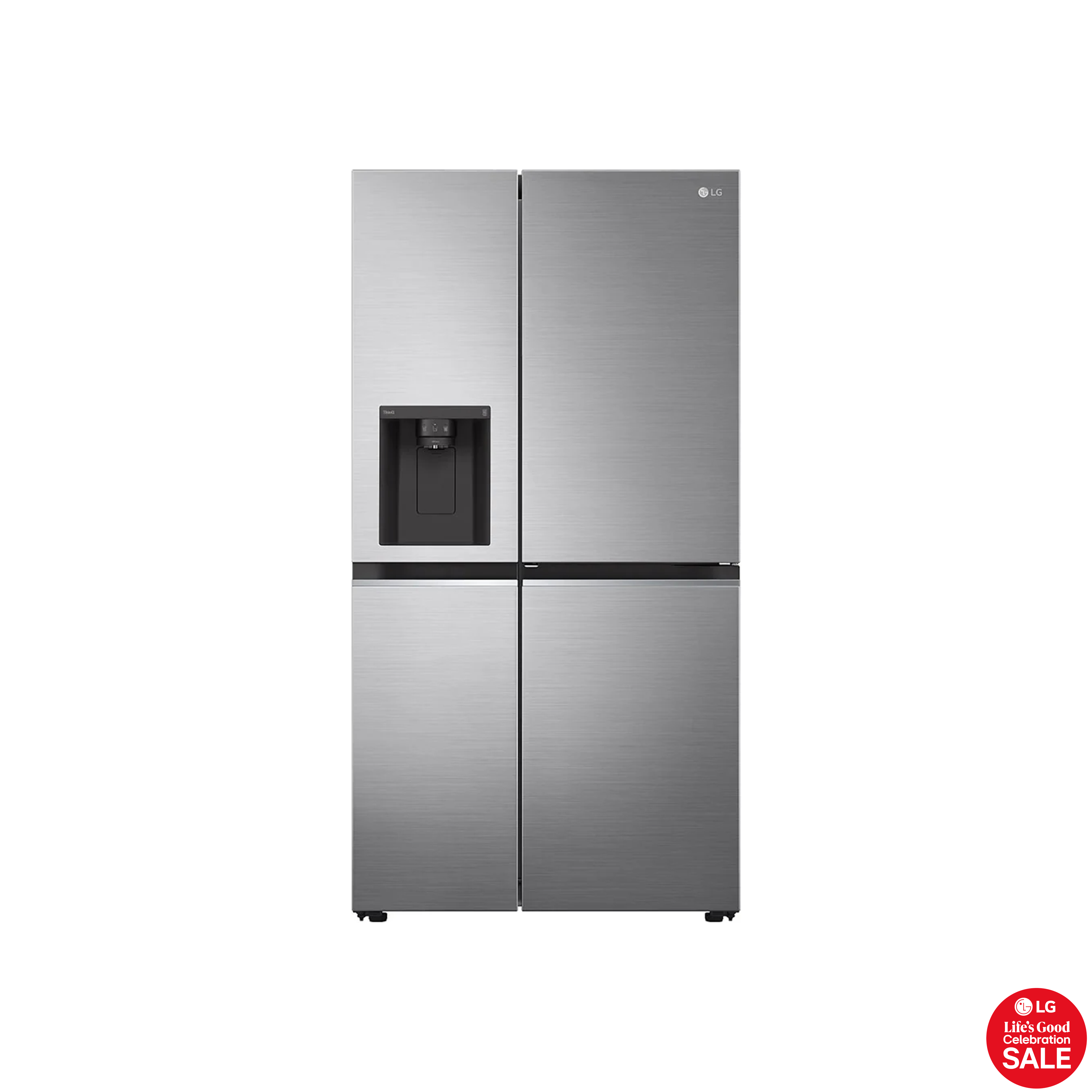 LG 611L Nett Side by Side Fridge with Water & Ice Dispenser - Platinum Silver