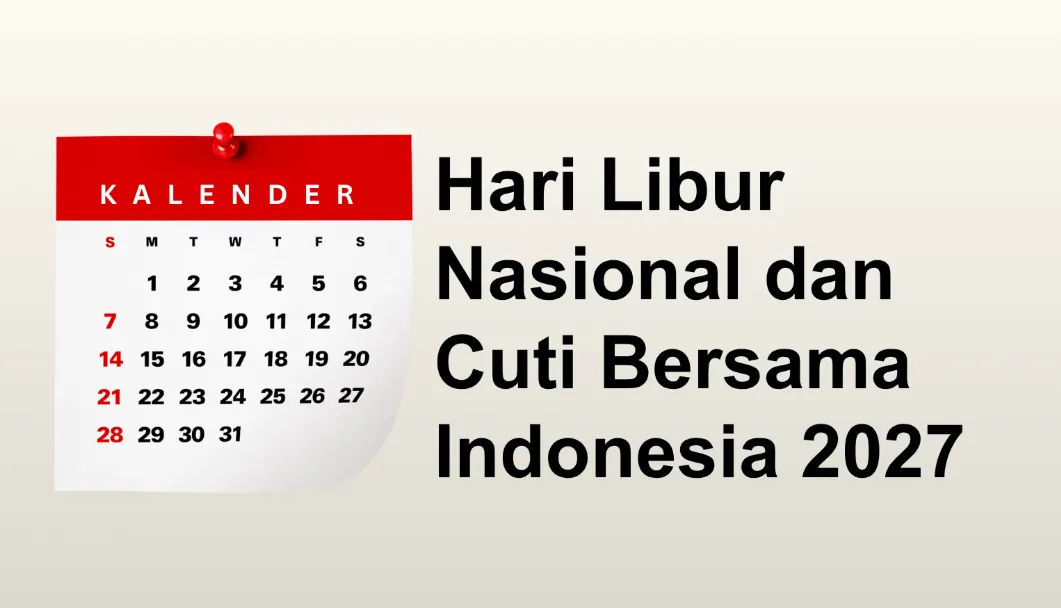 Representasi visual kalender 2027 dengan tanda libur nasional