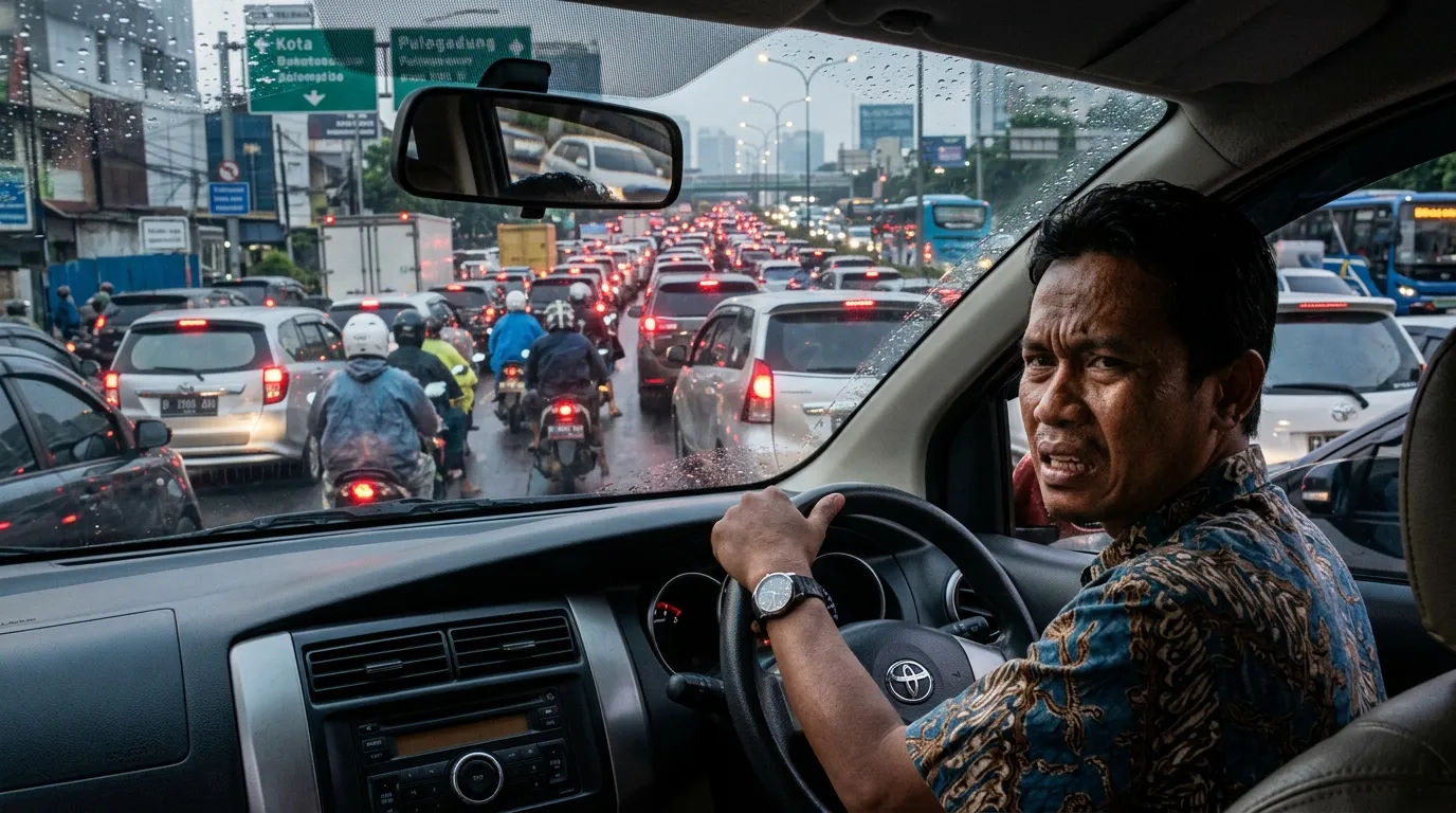 Kepadatan lalu lintas di kota besar yang menjadi pemicu stres utama pengemudi