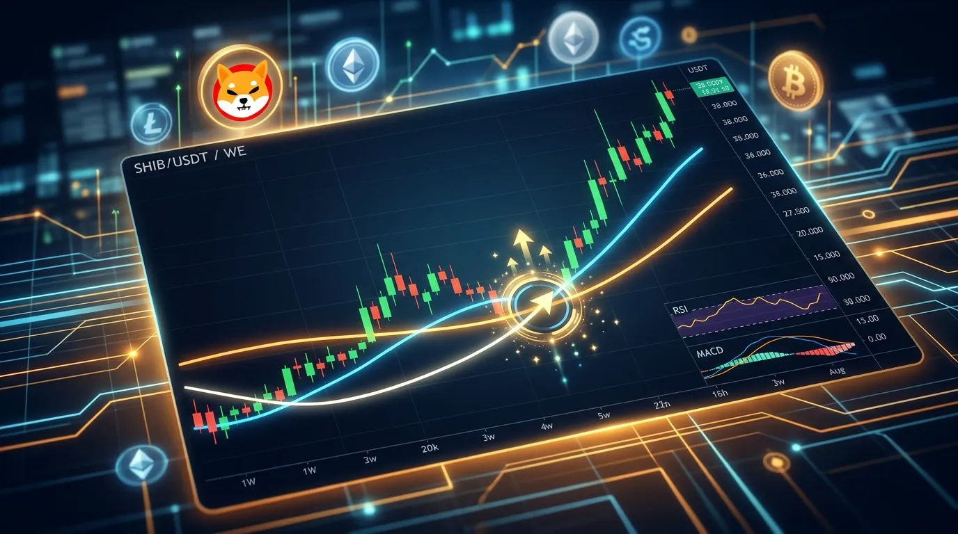 Analisis teknikal grafik mingguan SHIB menunjukkan formasi Golden Cross
