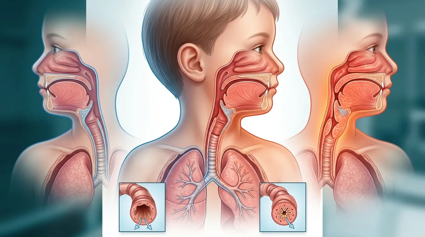 Diagram saluran pernapasan anak yang sempit