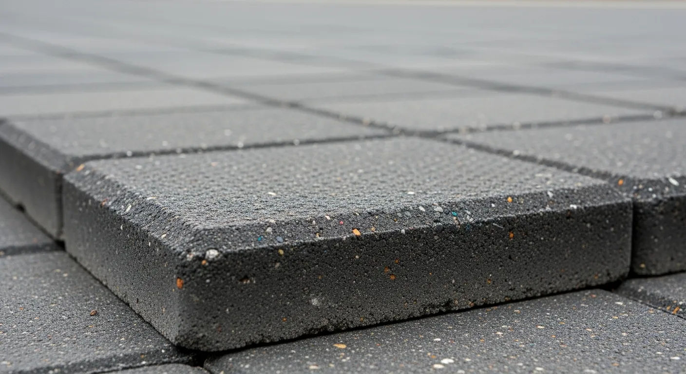 Pemasangan paving block pada area trotoar jalan yang menunjukkan daya tahan material.