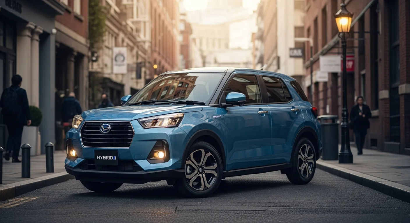 Mobil SUV ringkas di lingkungan perkotaan