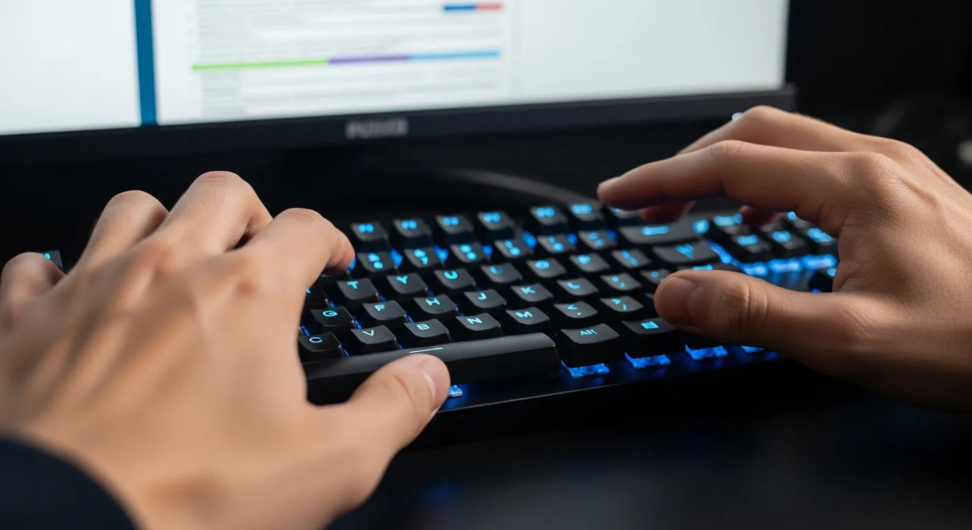 Posisi tangan yang ideal di atas keyboard untuk mengurangi risiko cedera saraf