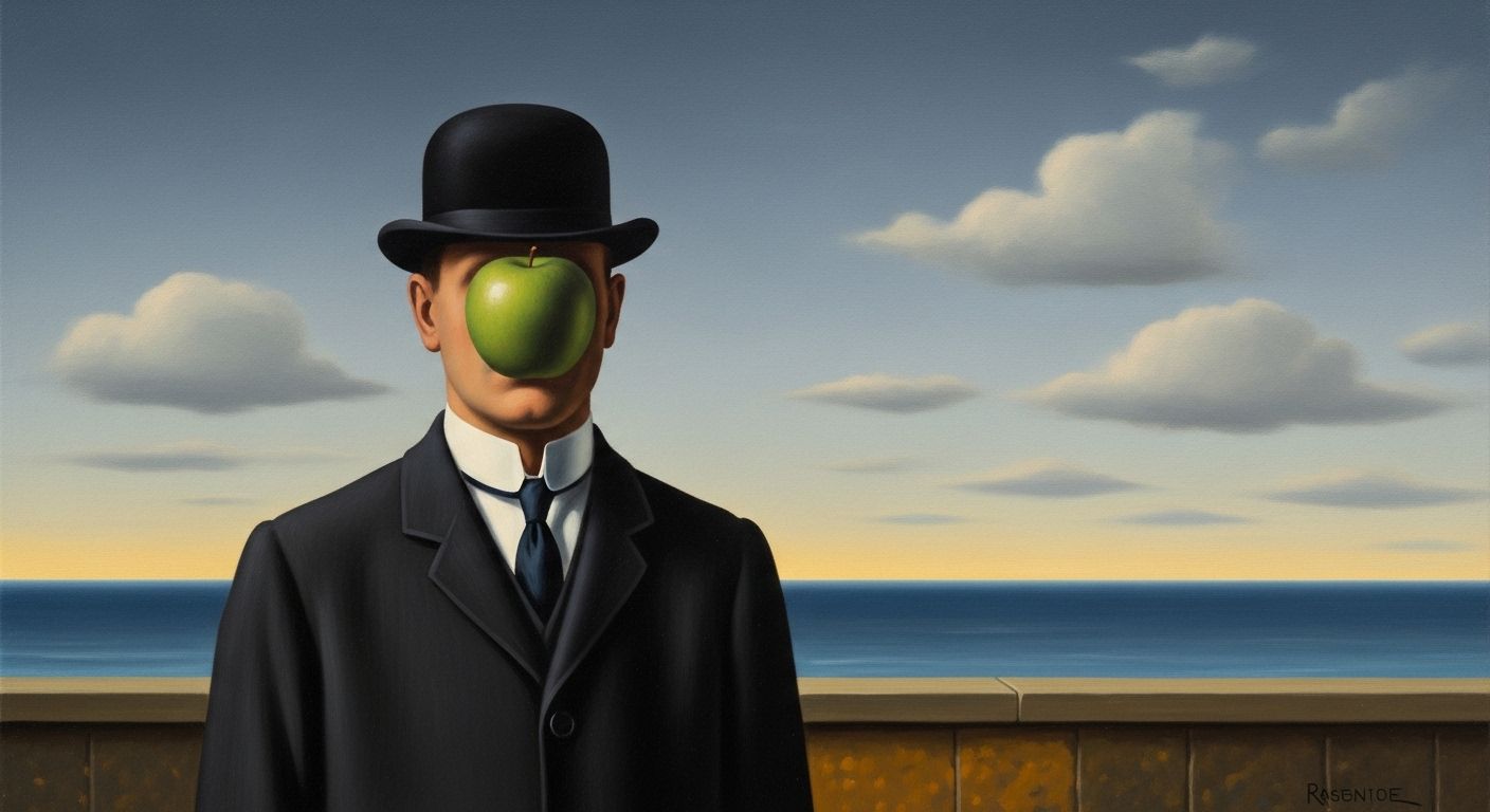 The Portrait Magritte - surreal egg with human eye by René Magritte