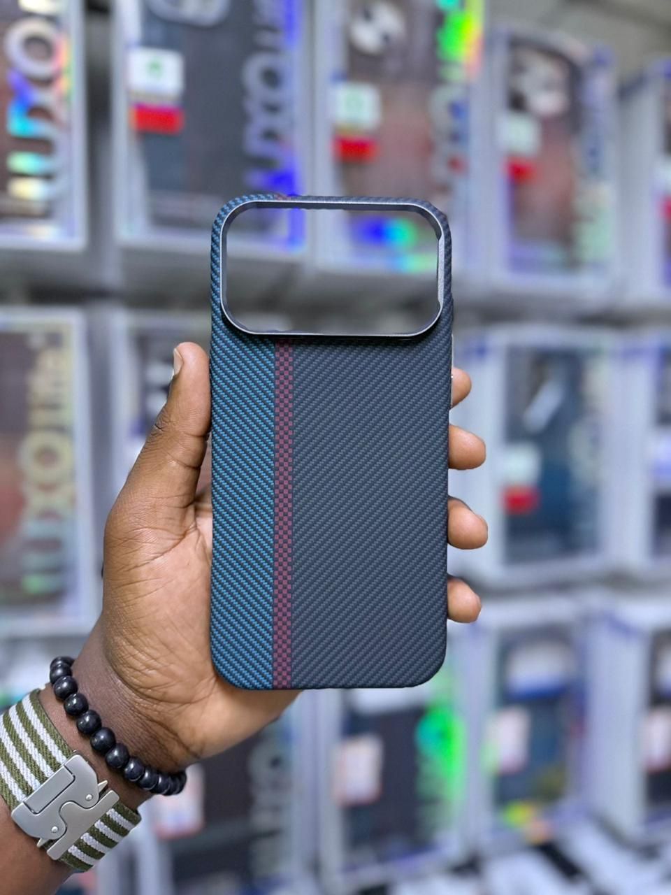 Navy Stripe MagSafe Phone Case