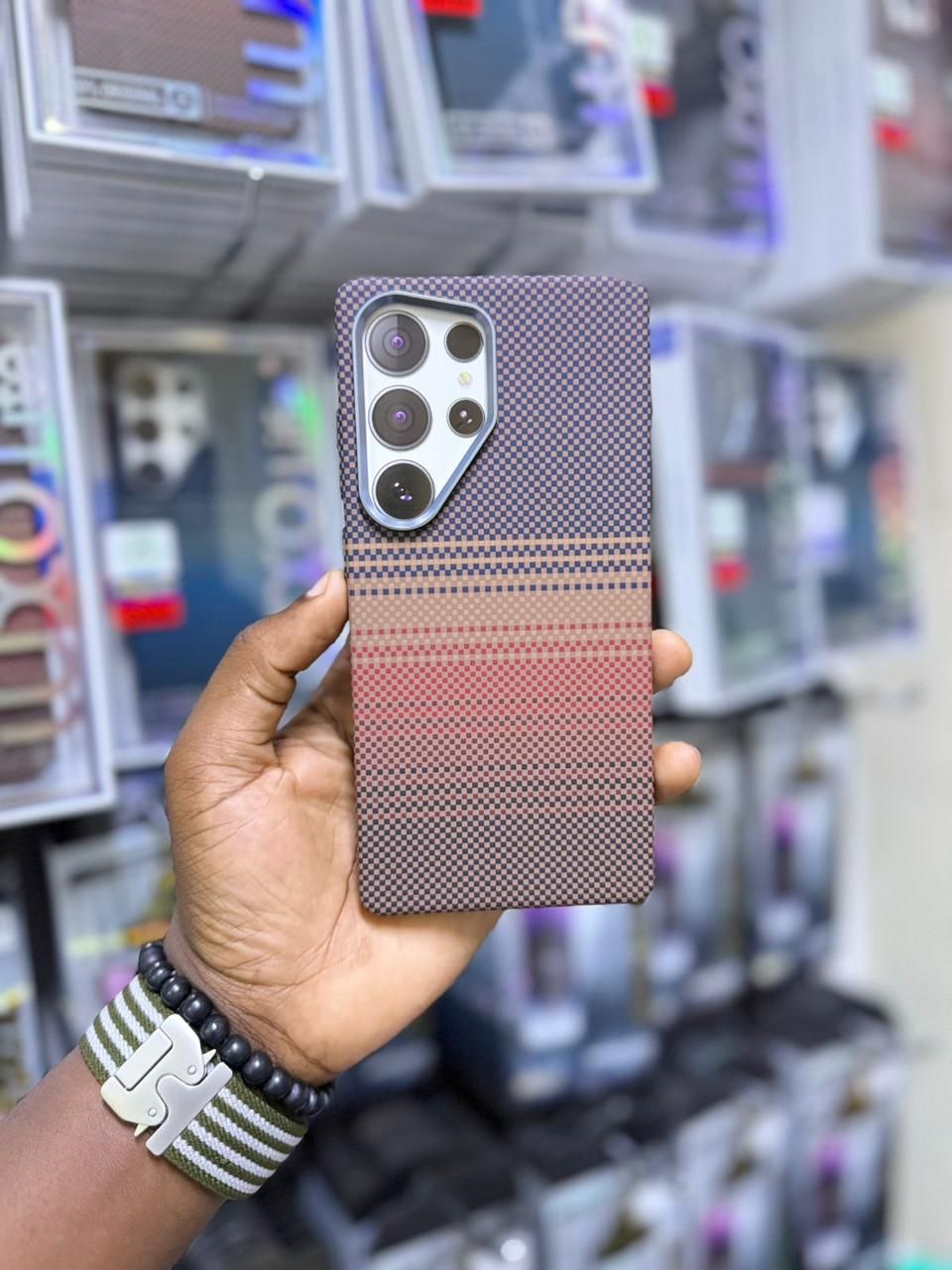 Pink Gradient Stripe Phone Case