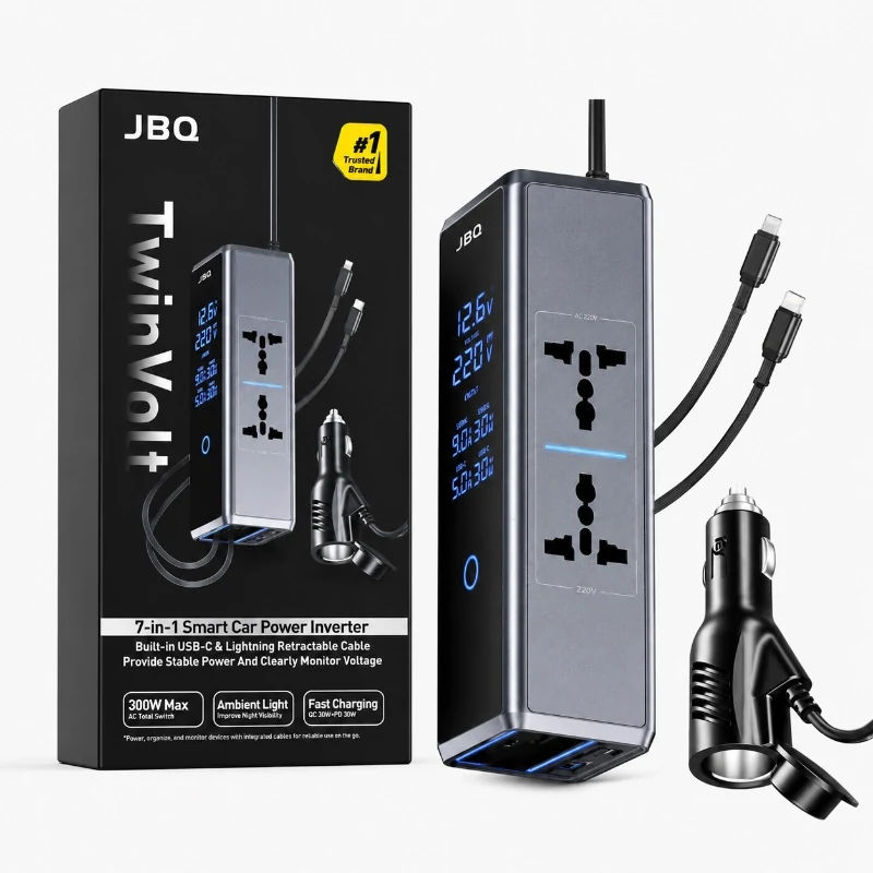 JBQ TwinVolt 7-in-1 Smart Car Power Inverter image