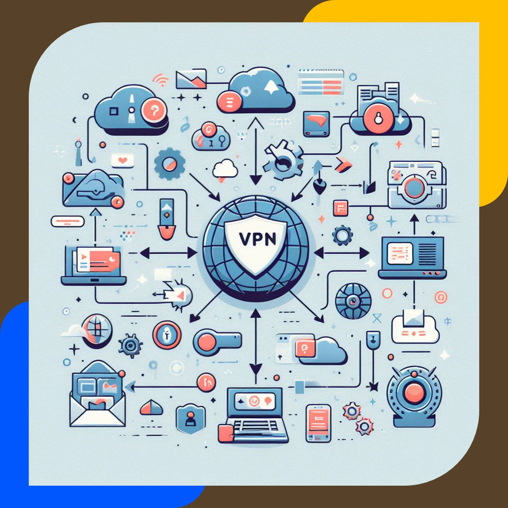 An illustration of a vpn working