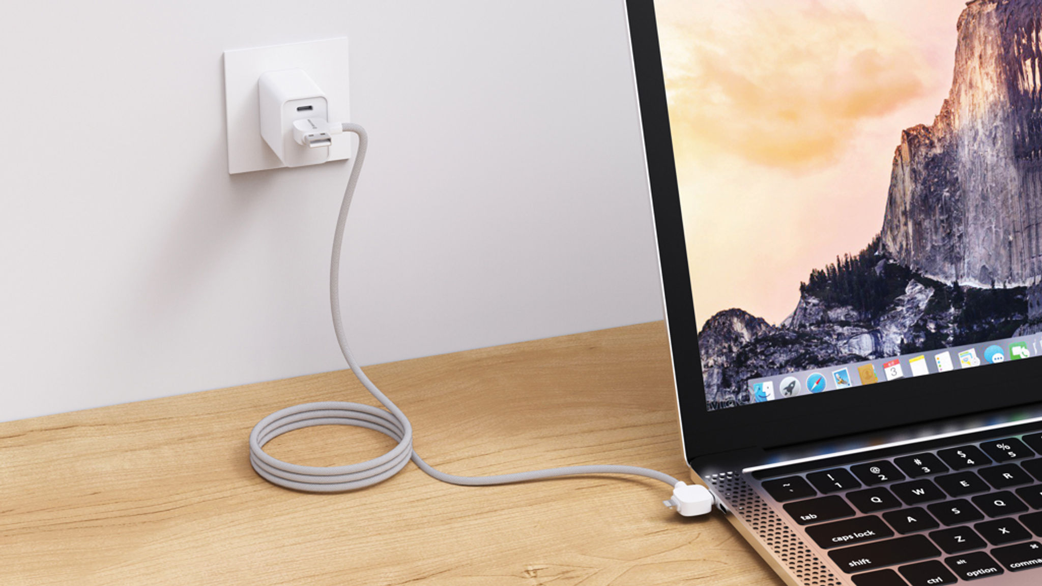 Magnetický kabel Urban Vitamin Stockton 65W z rec. TPE/PET — V prostředí