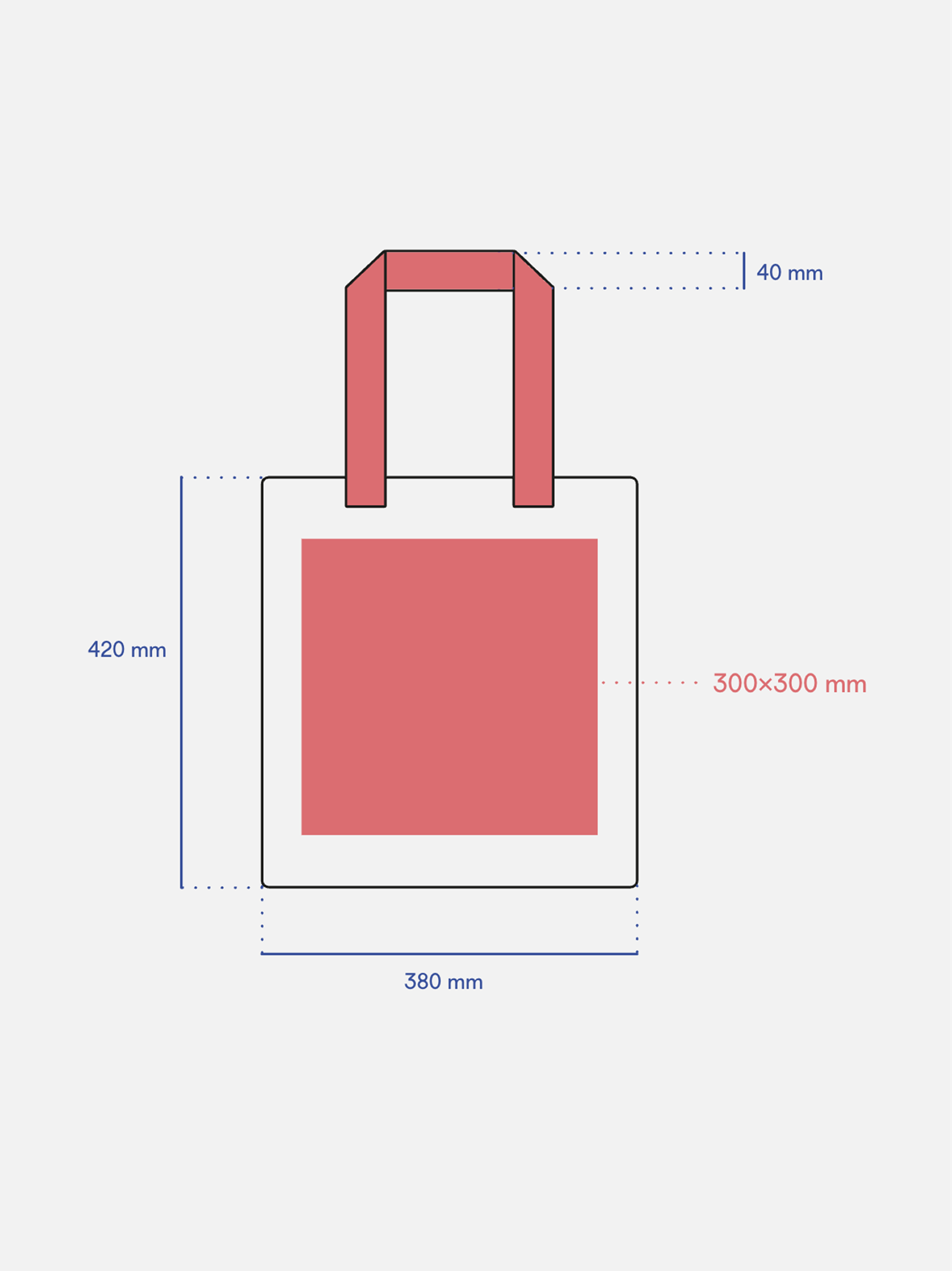Bavlněná taška Jacquie s žakárovými uchy, 220 g/m² — Detail