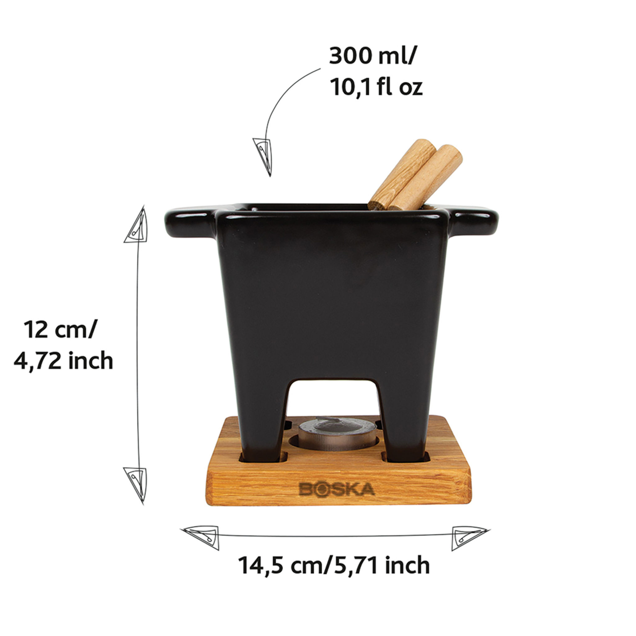 Fondue sada BOSKA Tapas Nero — Detail