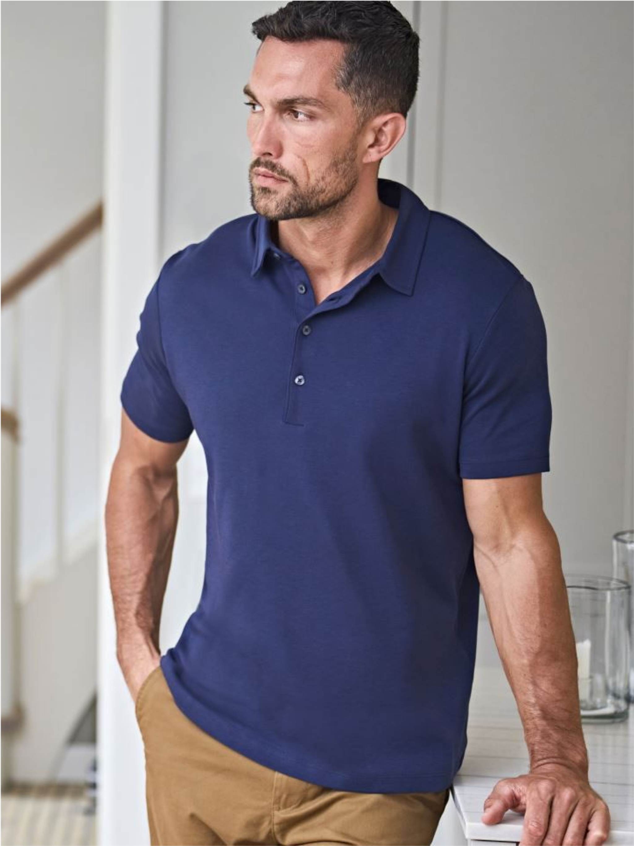 Pánské polo tričko Single Jersey — Detail
