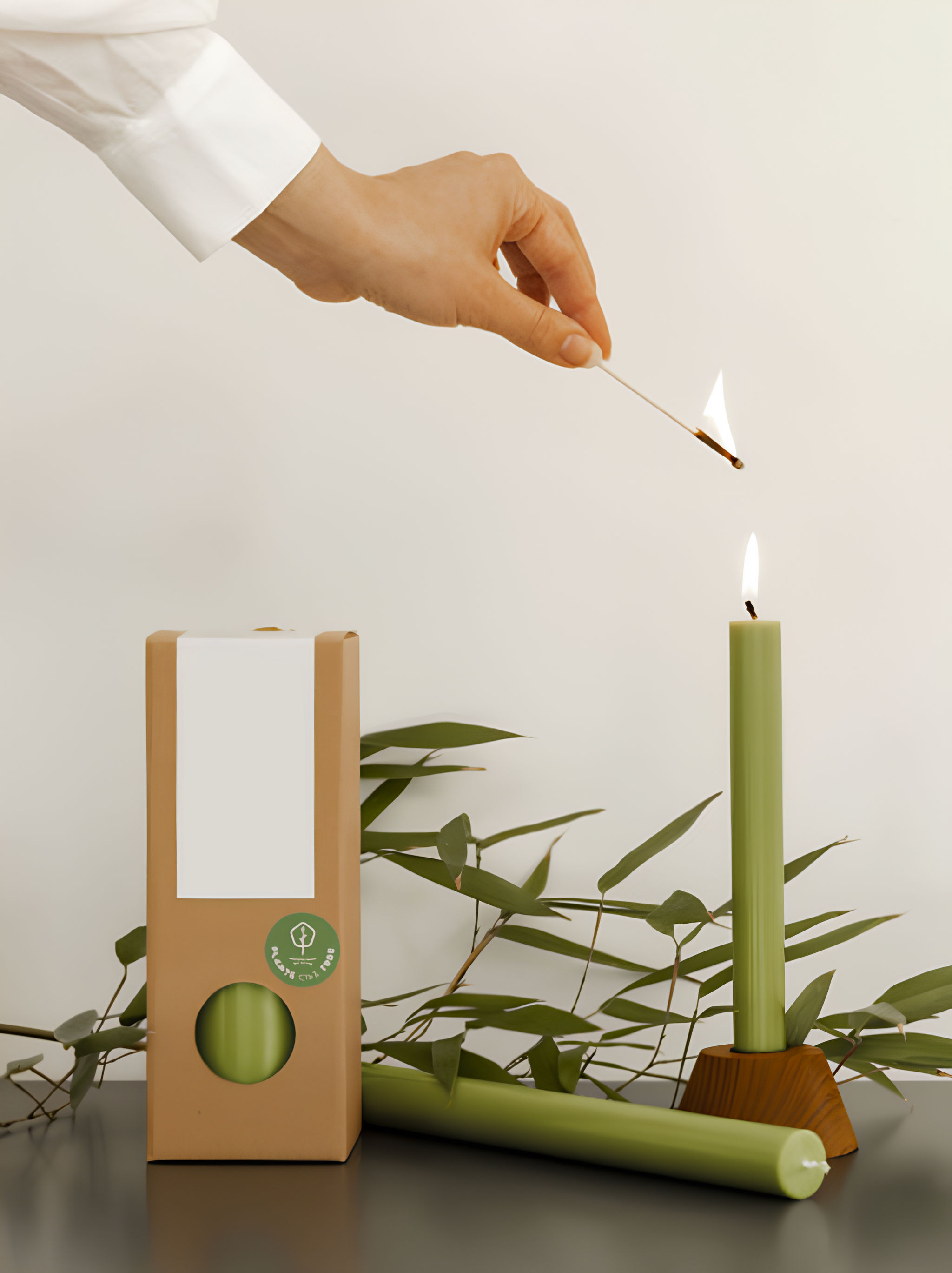 Stolní svíčka s vůní matcha — Detail