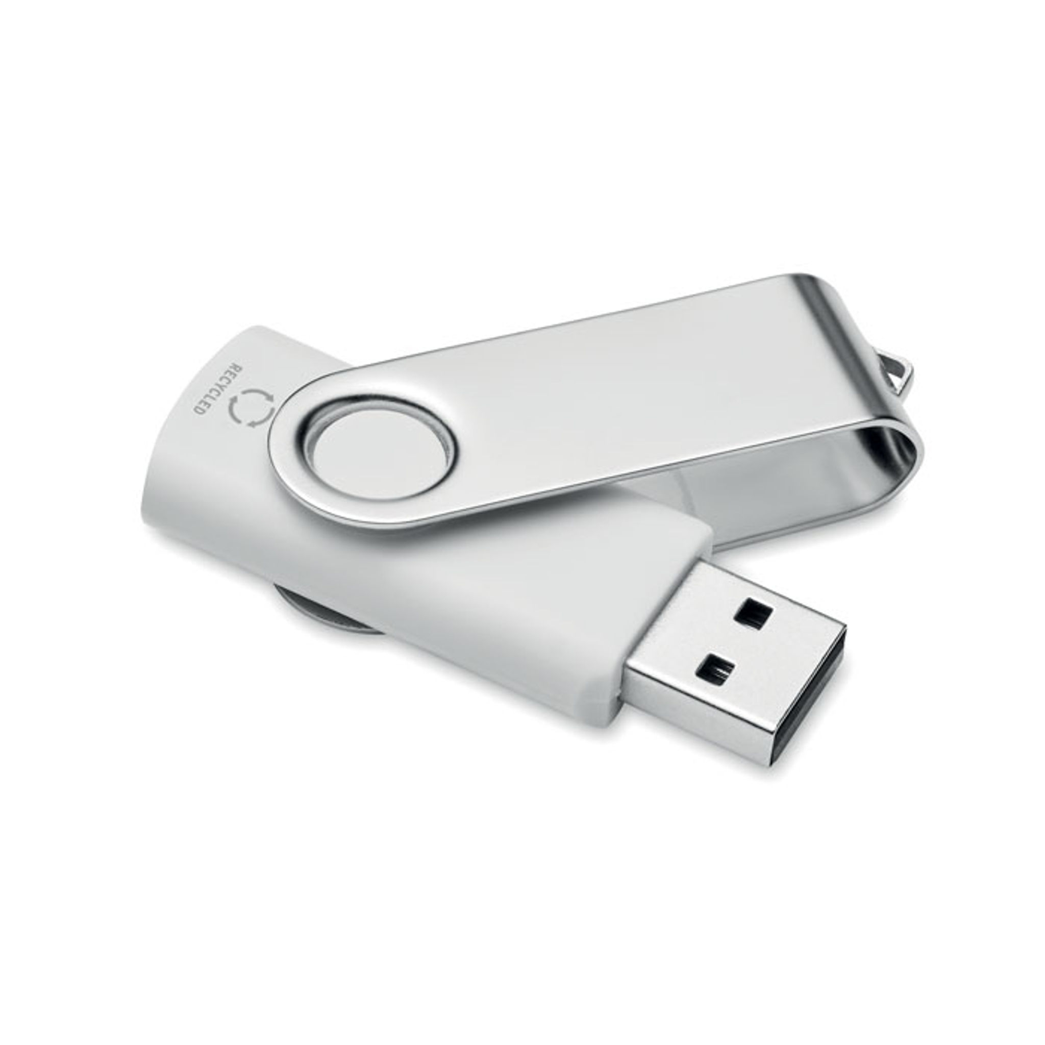 Otočný USB flash disk 16GB z recyklovaného ABS — Z boku