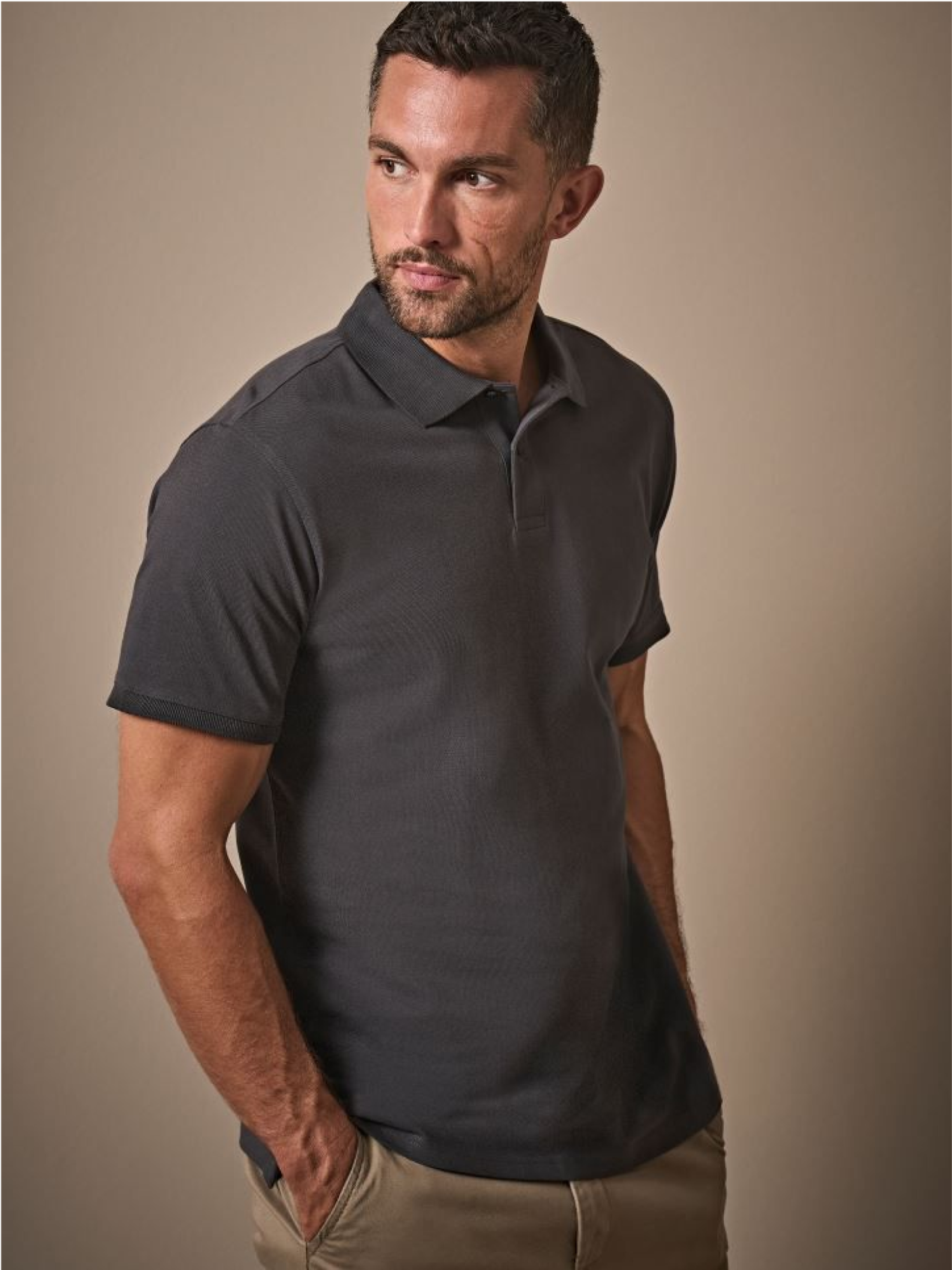 Premium piqué polo pánské — Detail