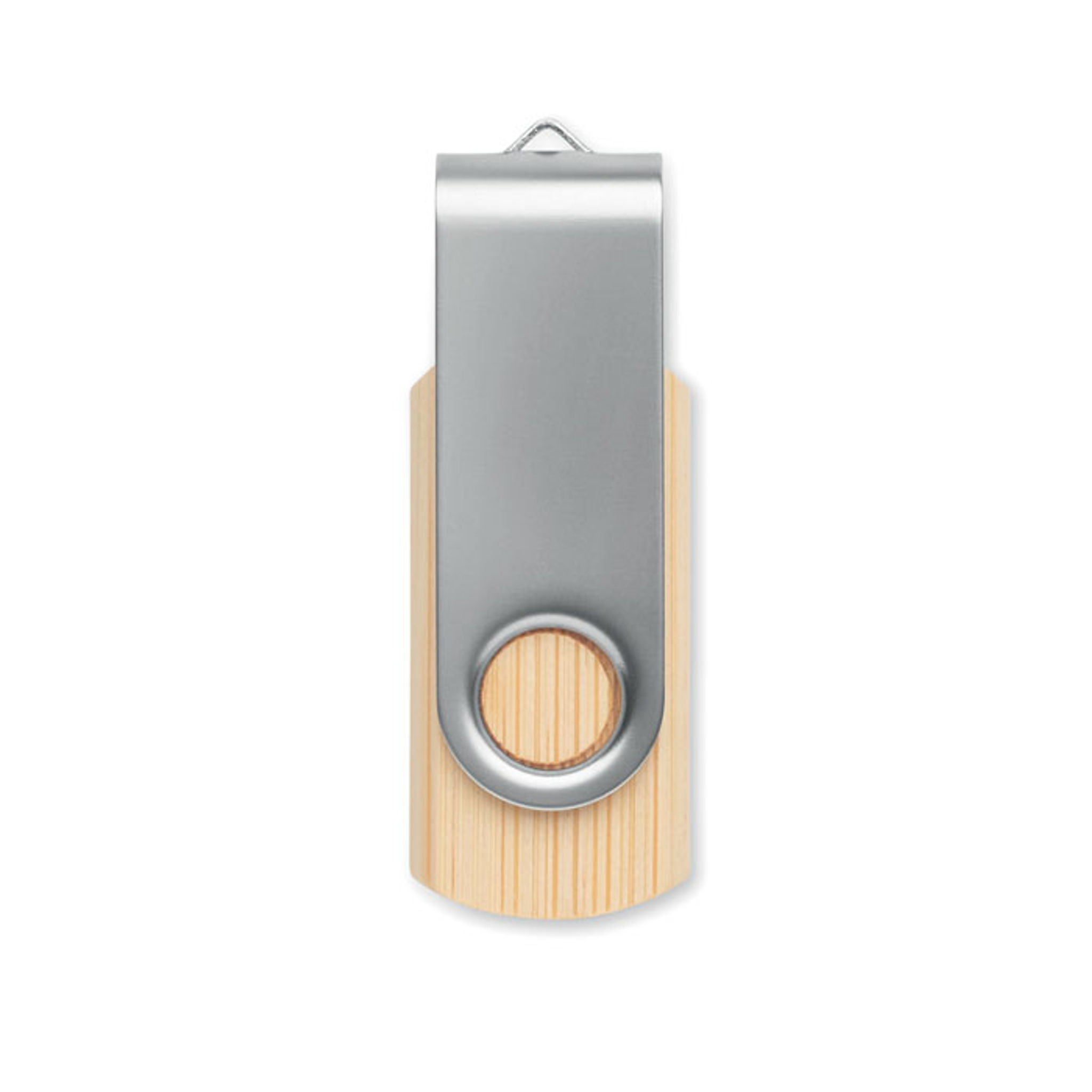 Bambusový USB flash disk s kovovým krytem — Shora