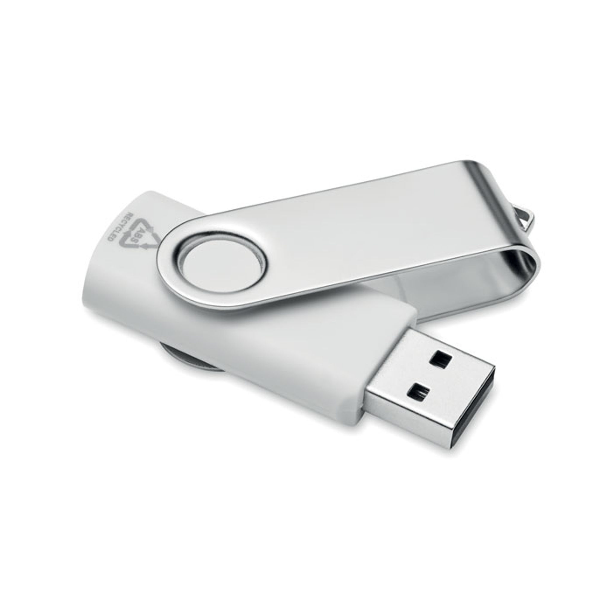 Otočný USB flash disk 16GB z recyklovaného ABS — Otevřené