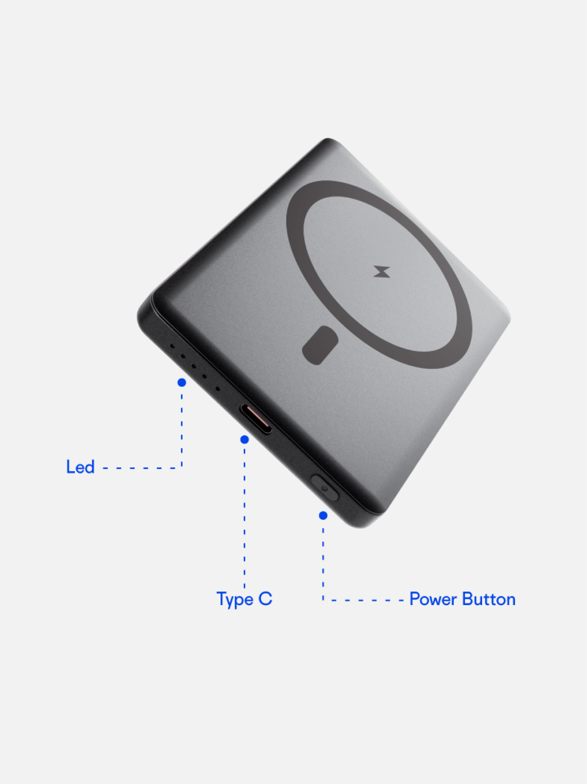 MagSafe Powerbanka Revolt, 5 000 mAh — Detail