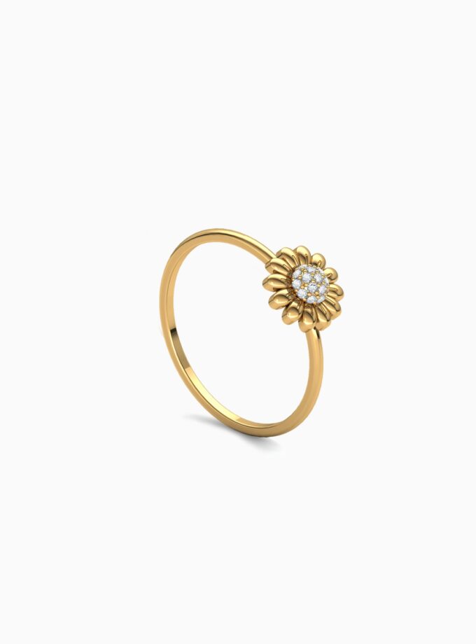 Diamond Centre Sunflower Ring