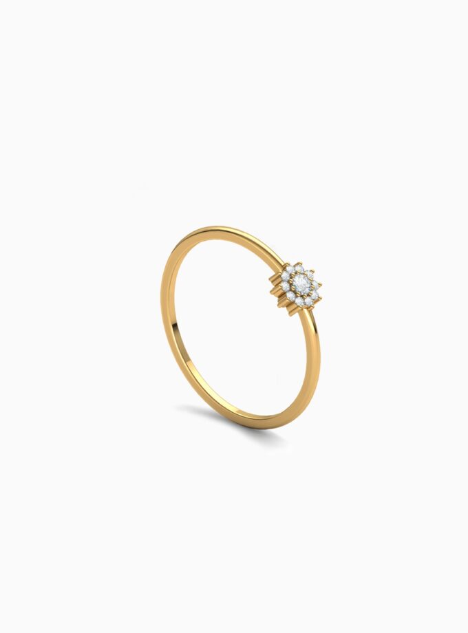Petite Diamond Flower Ring
