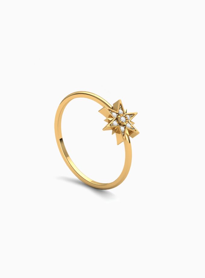 Twinkling Diamond Star Ring