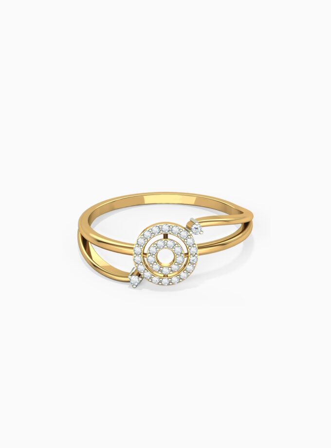 Double Halo Diamond 18k Gold Ring