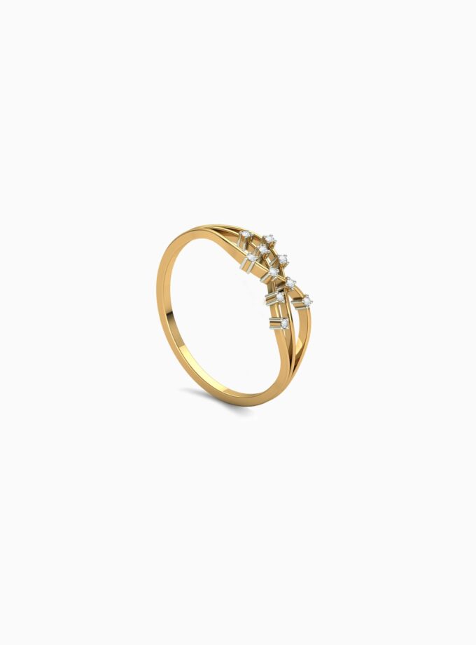 Crossover Triple Shimmer Gold Ring