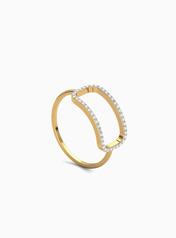 Hollow Rectangle Diamond Eternity Ring | Varudai