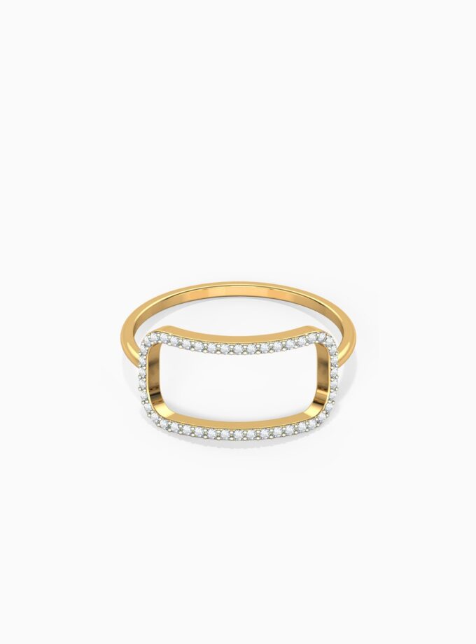 Hollow Rectangle Diamond Eternity Ring | Varudai