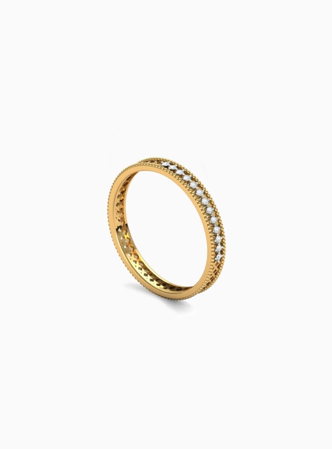 Diamond Half Eternity Gold Ring | Varudai