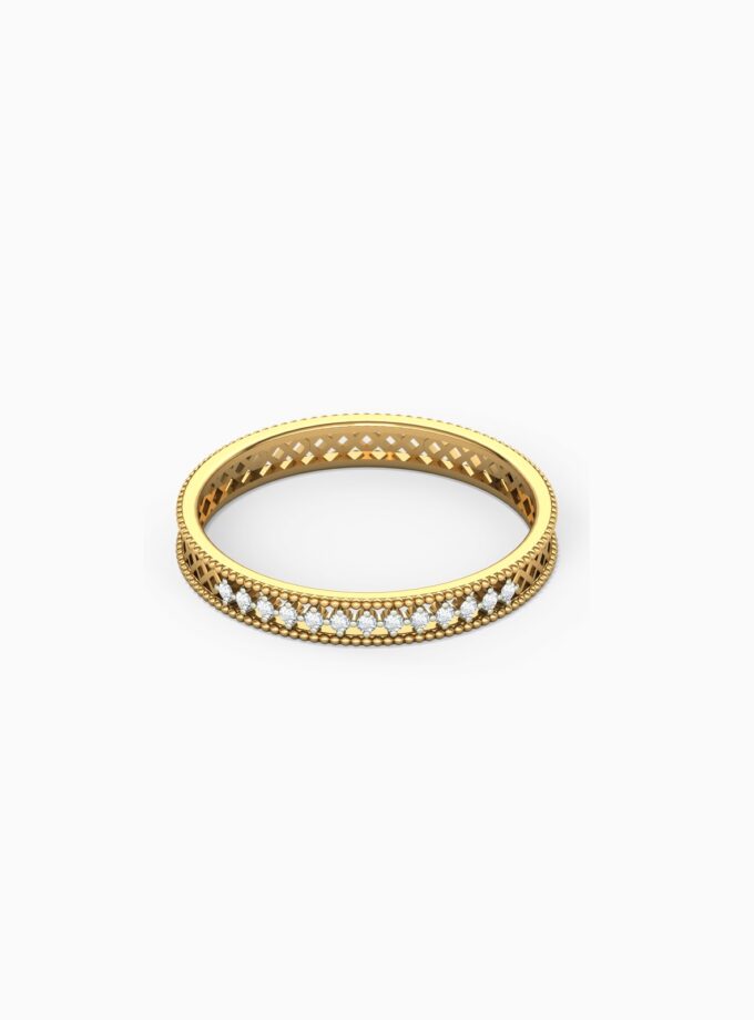 Diamond Half Eternity Gold Ring | Varudai