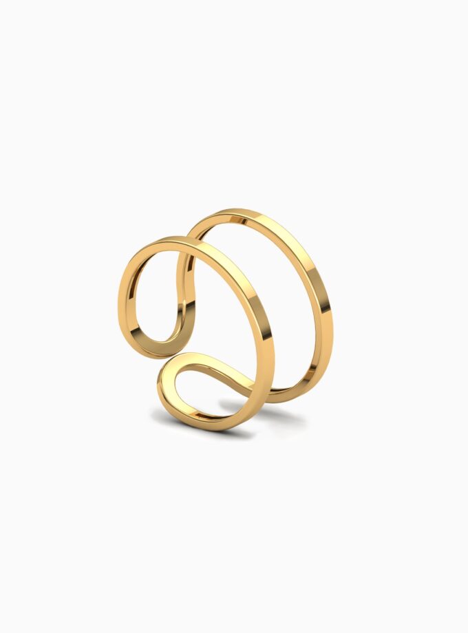 Double Line Cuff Gold Ring | Varudai