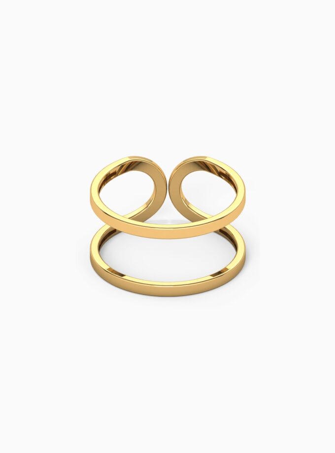 Double Line Cuff Gold Ring | Varudai